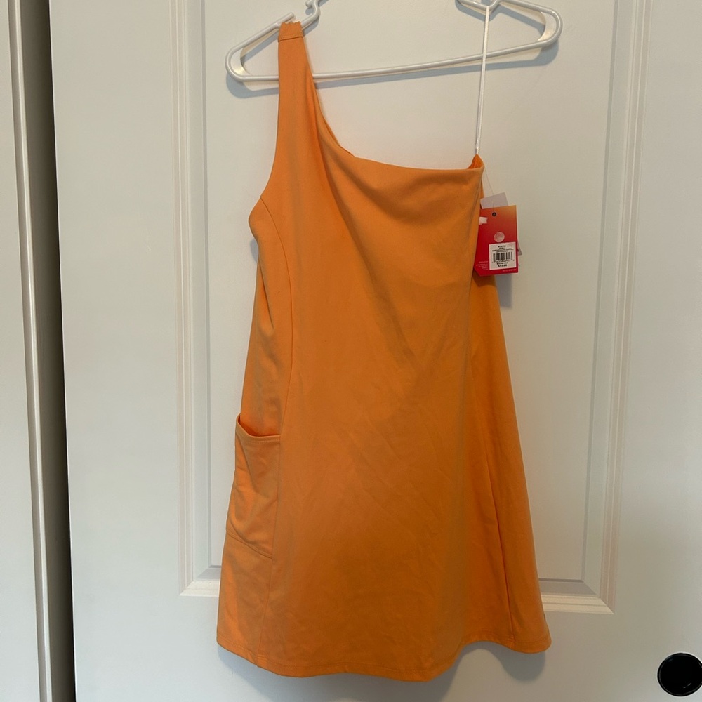 Orange One-Shoulder Dress